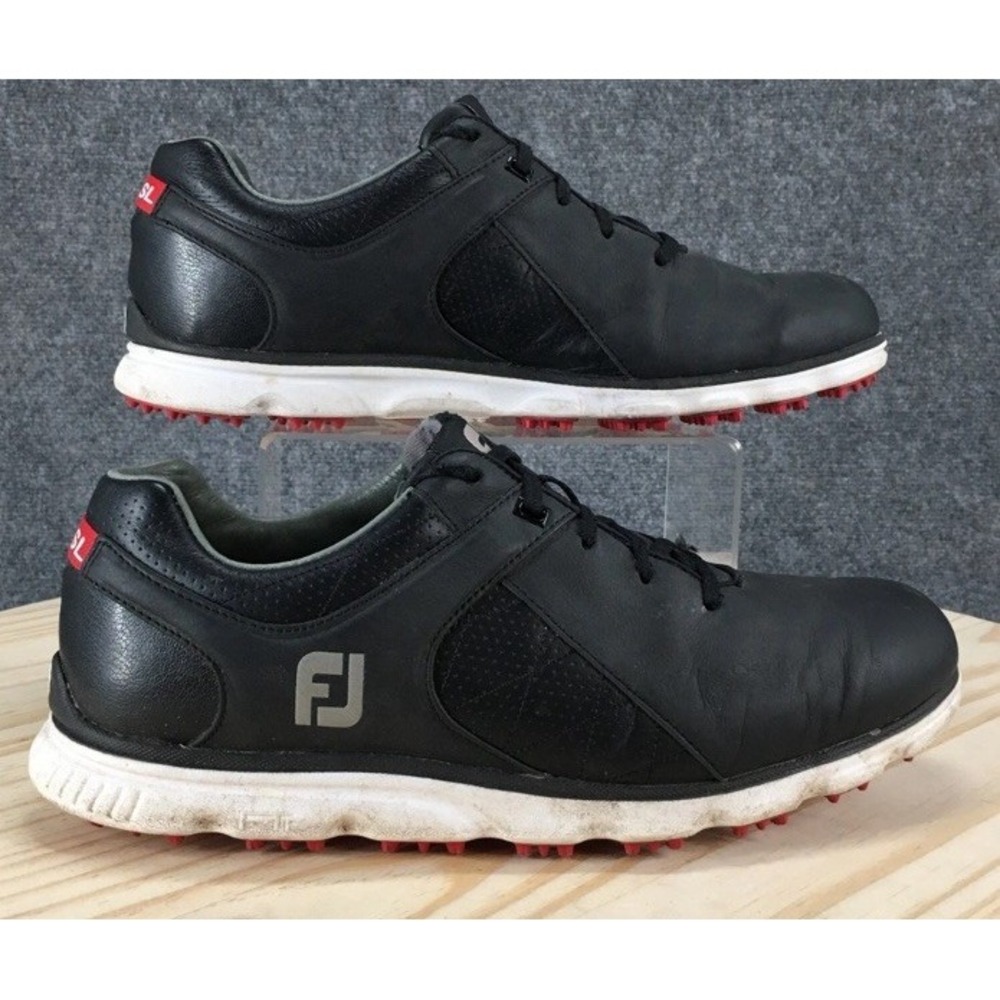 FootJoy Pro SL Golf Shoes Mens 9.5‎ M Black Spikeless Leather Lace 53594 FJ